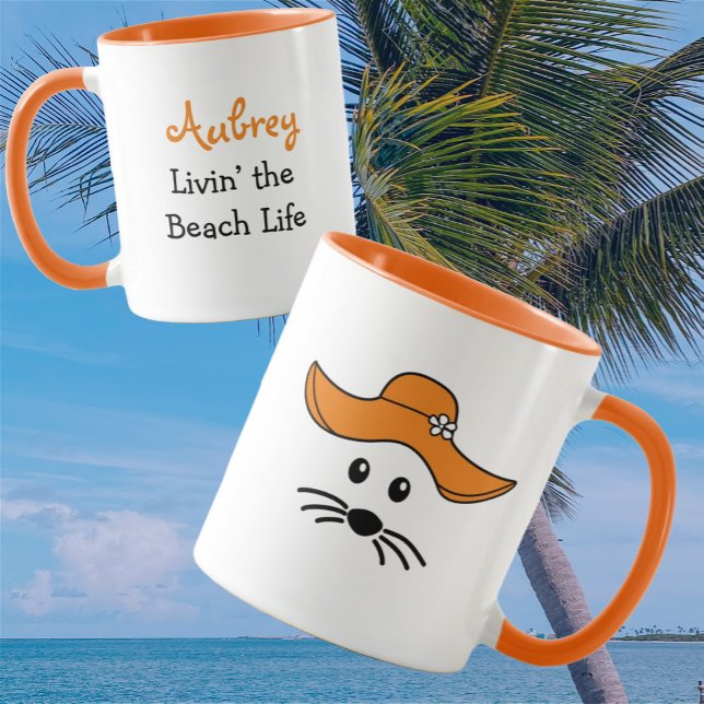 Caneca Little Mouse Beach Girl personalizável (Criador carregado)