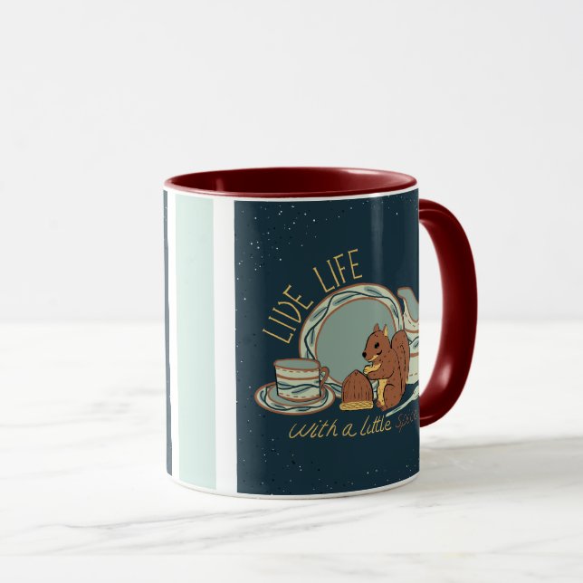 Caneca Live Life with Spice em Azul/Garnet (Frente Esquerda)