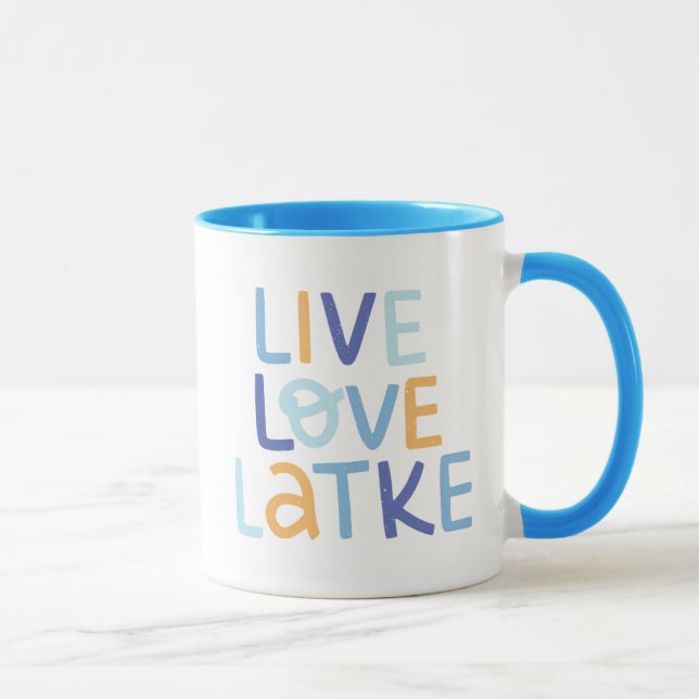 Caneca Live Love Latke Hanukkah Design (Direita)