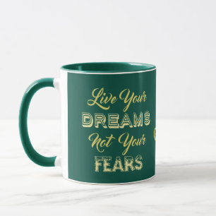 Caneca Live Your Dreams nome personalizado e imagens colo