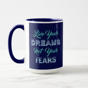 Caneca Live Your Dreams nome personalizado e imagens colo