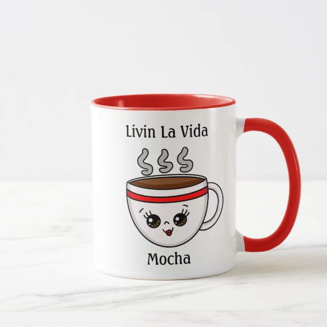 Caneca Livin La Vida Mocha Kawaii Cartoon Café (Direita)