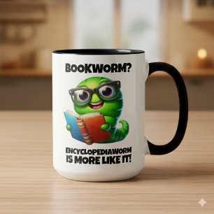 Caneca Livrário Engraçado? Minhoca da Enciclopédia é Mais
