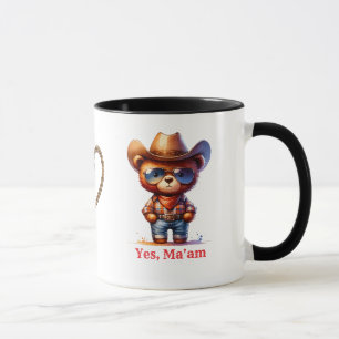 Caneca Livro do Namorado Cowboy Mal-Humorado Sim Senhora