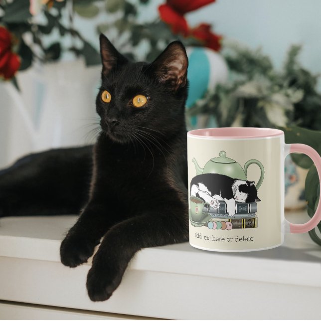 Caneca Livros Aconchegantes Gato Smoking Chá Bule de Chá  (Criador carregado)