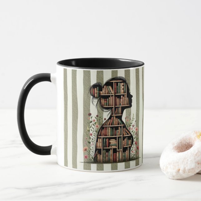 Caneca Livros Alimentam Minha Imaginação para Apaixonados (Com Donut)