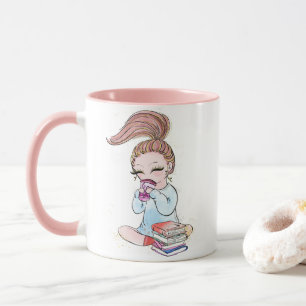 Caneca Livros de Café Sparkle Girly 