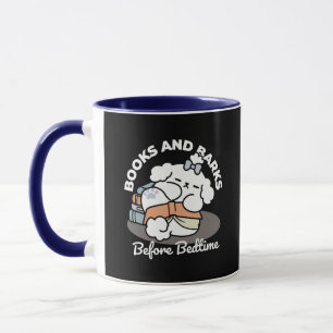 Caneca Livros e Latidos - Design de Leitura de Cachorro S