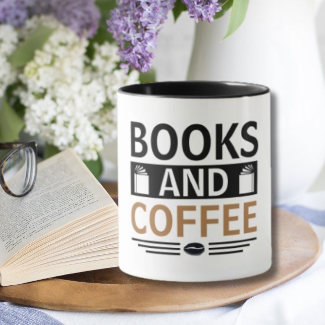 Caneca Livros e Sobremesas de café (Criador carregado)