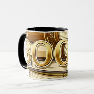 Caneca Livros Leitores Escritores Bibliófilos Tom Dourado