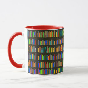 Caneca Livros Prateleiras de Design de café Mug