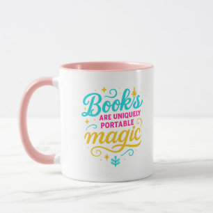 Caneca “Livros São Mágicos” Citação & Brilho