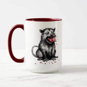 Caneca Lixo de Natal com Gambá comendo enfeite de vidro