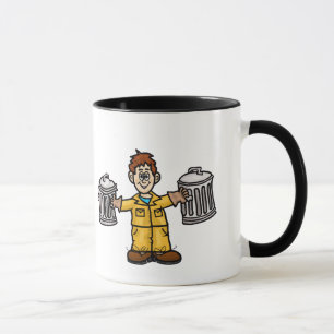 Caneca Lixo Vermelho Segurando 2 Cans Mug