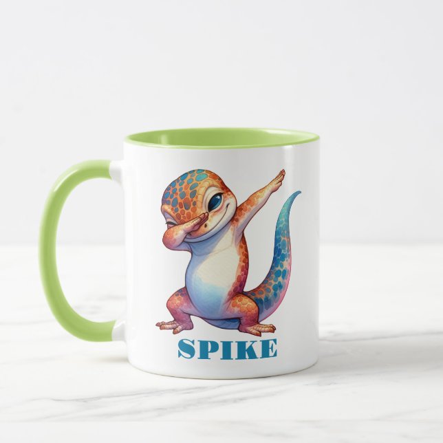 Caneca Lizard Cuja Boca Laranja Azul Mata Verde (Esquerda)