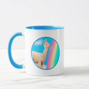 Caneca Llama Licitando o Arco-Íris
