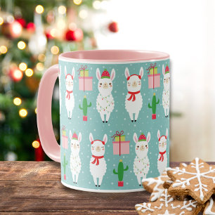Caneca Llamas de Natal de inverno Feriados
