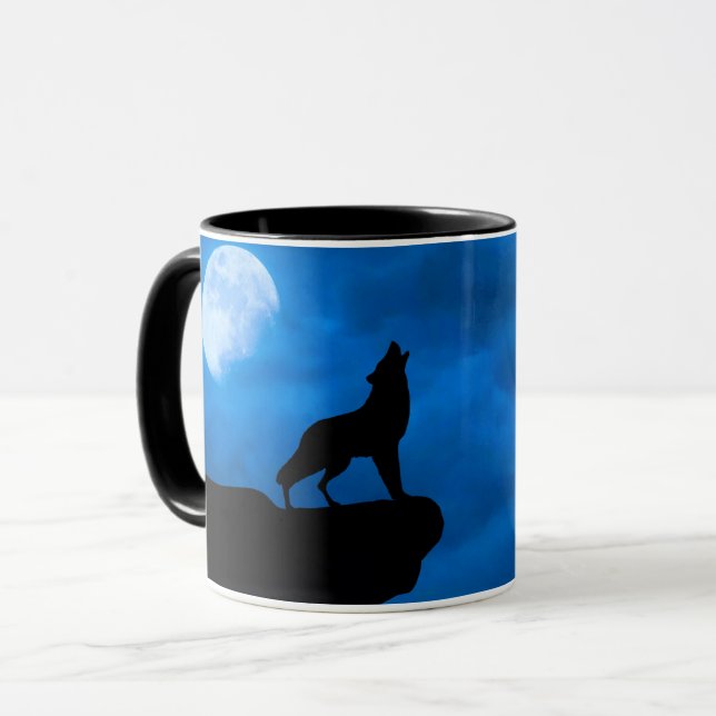 Caneca Lobo à Noite (Frente Esquerda)