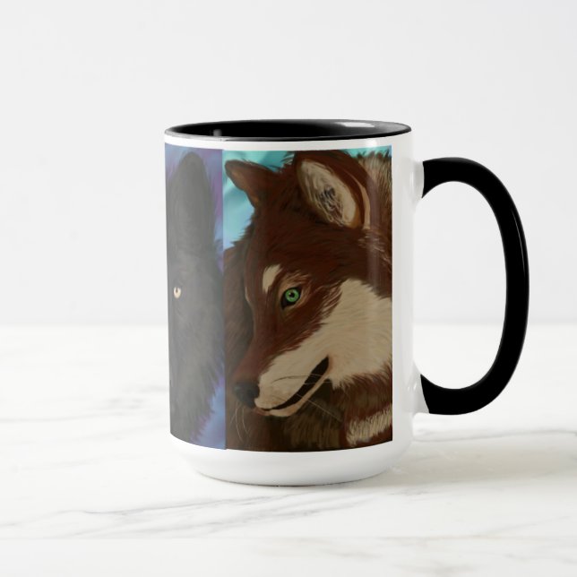 Caneca Lobo de muitas cores (Direita)