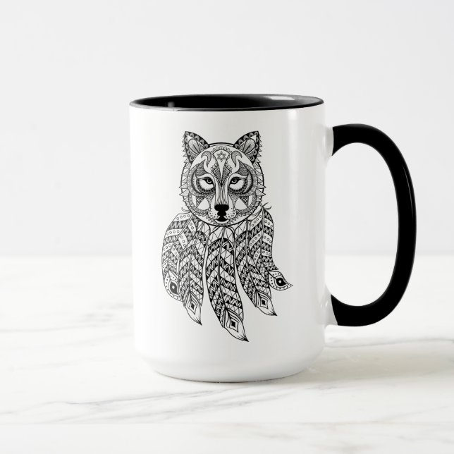 Caneca Lobo inspirado com Dreamcatcher (Direita)