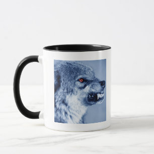 Caneca Lobo Snarling (lúpus de Canis), perfil (Digital