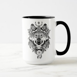 Caneca Lobo tribal indiano