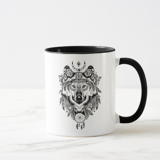 Caneca Lobo tribal indiano (Direita)