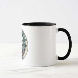 Caneca Lobo Uivando Vintage Sob a Lua Cheia na Selva