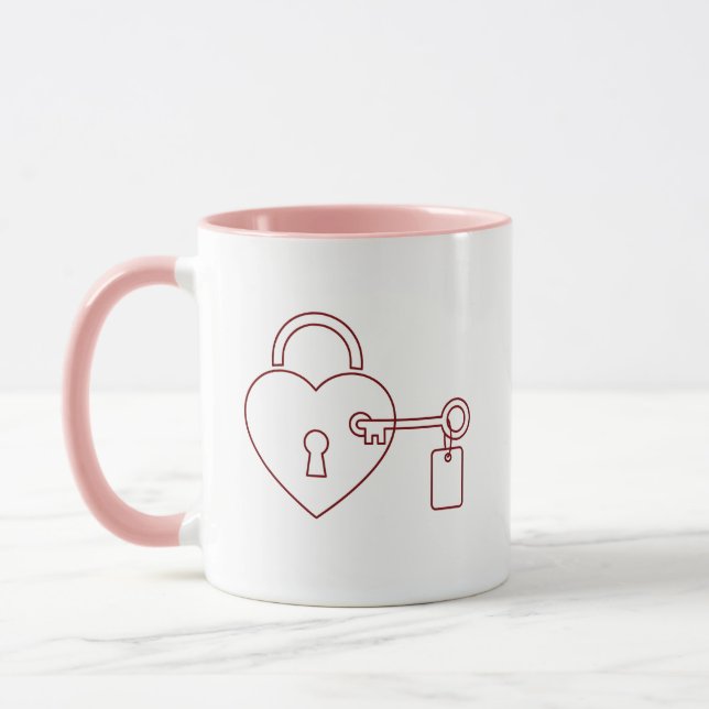 Caneca Locked Love Valentine Personalized Mug (Esquerda)