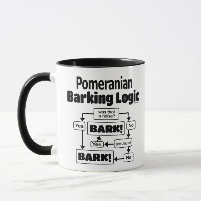 Caneca Lógica de Barking da Pomerânia (Esquerda)