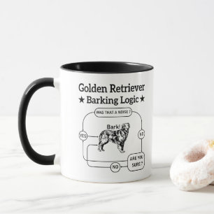 Caneca Lógica de Latido de Golden Retriever Cachorro Engr