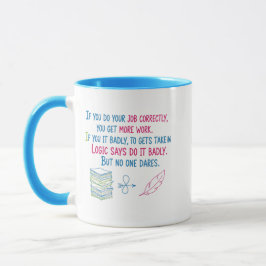 Caneca Lógica Divertida do Café no Local de Trabalho