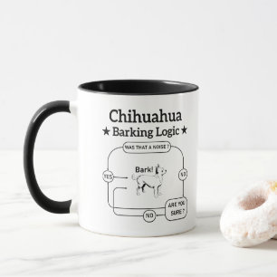 Caneca Lógica do Latido de Chihuahua Cachorro Engraçado F