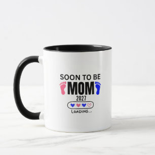 Caneca Logo para Mãe de 2027 Carregando, chá de bebê