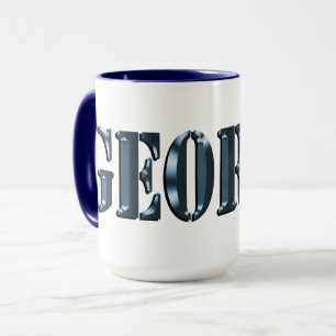Caneca Logotipo Blue Dimensional George Name