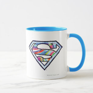 Caneca Logotipo colorido do esboço de Supergirl