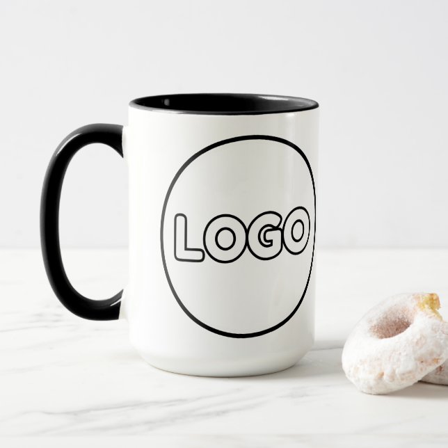 Caneca Logotipo comercial Na moda café profissional moder (Com Donut)