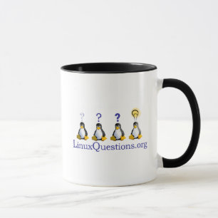 Caneca Logotipo das perguntas de Linux