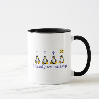 Caneca Logotipo das perguntas de Linux