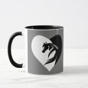 Caneca Logotipo de Cavalos de Amor com Coração
