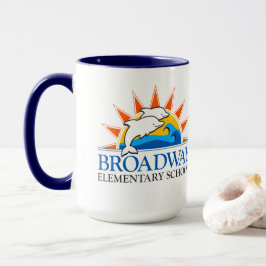 Caneca Logotipo de Cor da Escola Elementar da Broadway Mu