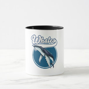 Caneca logotipo de desenho de baleia