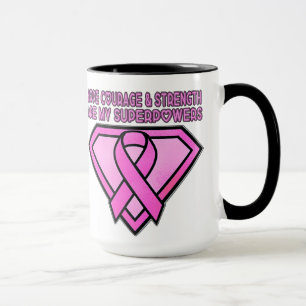 Caneca Logotipo de diamante para sensibilização do Cancer