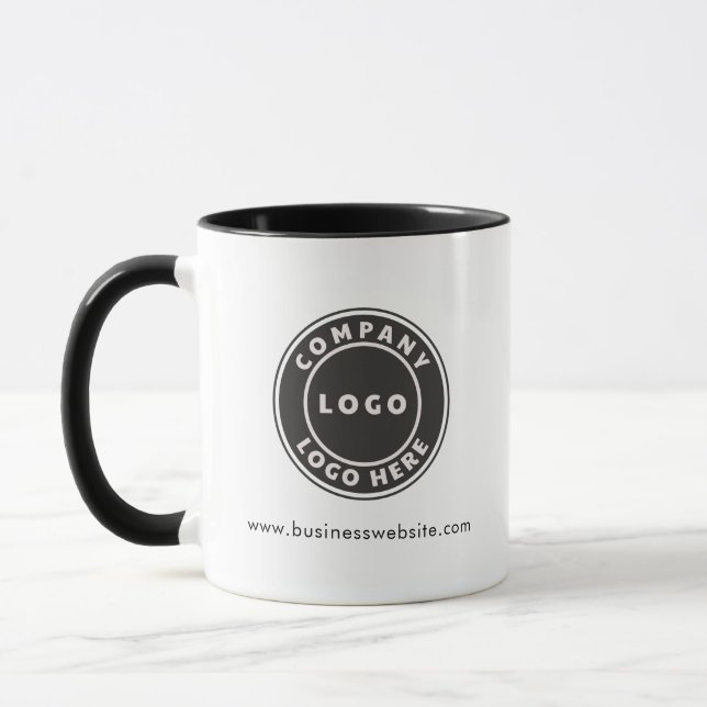 Caneca Logotipo de empresa moderno e site da empresa (Esquerda)
