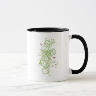 Caneca Logotipo de espiral verde da Mulher Maravilha