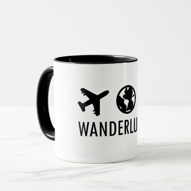 Caneca Logotipo de Ícone do Wanderluster (Frente Esquerda)