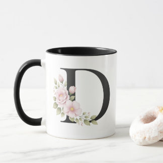 Caneca Logotipo de letra D floral
