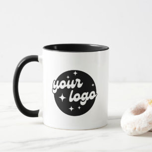 Caneca Logotipo de Marketing de Marca Promocional Preto e