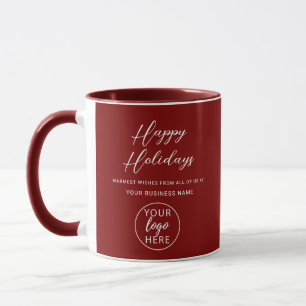 Caneca Logotipo de Negócios Personalizado Natal Férias