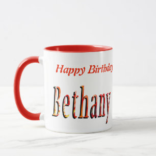 Caneca Logotipo de nome de garotas da Bethany